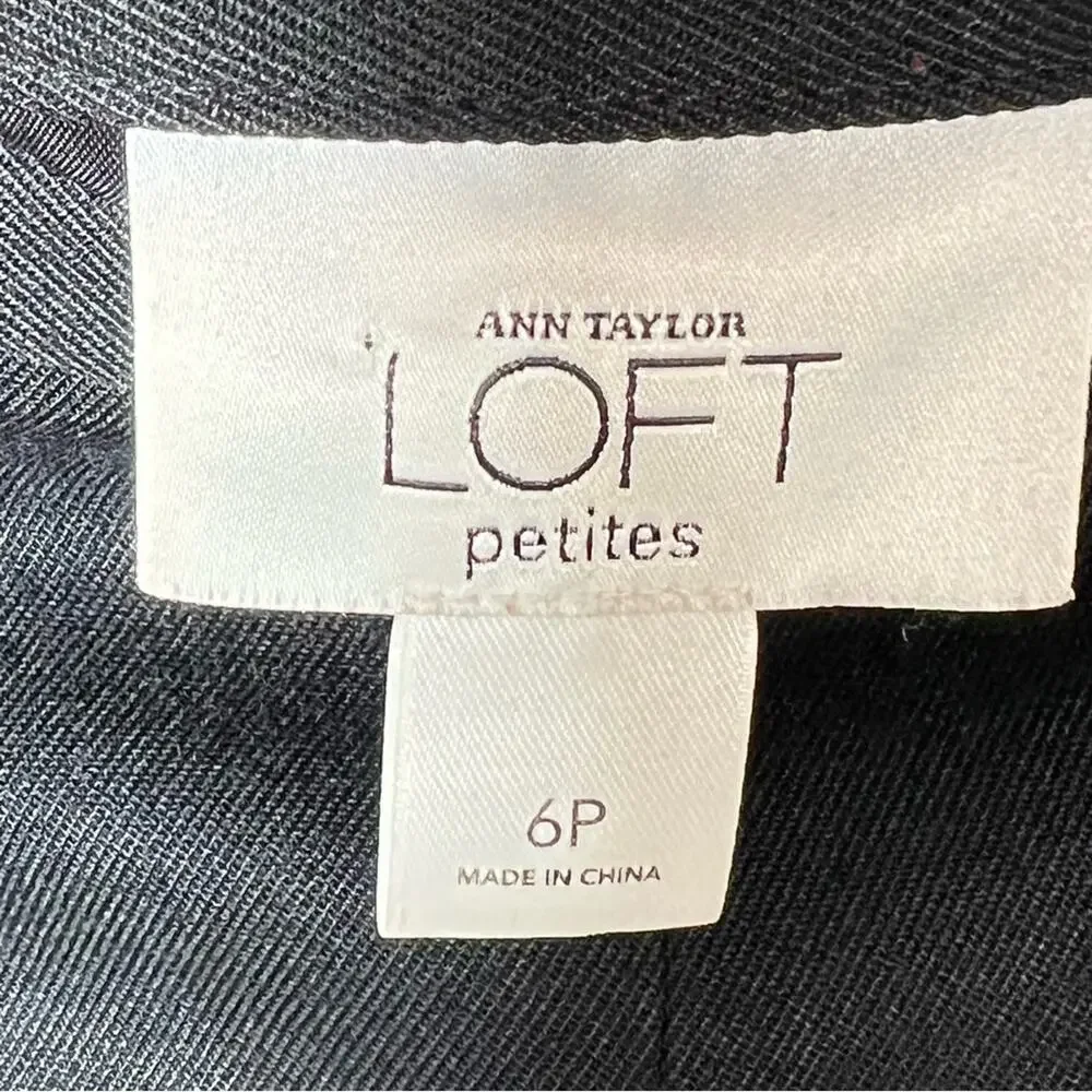 Loft black pleated A line embroidered skirt size 6 petite 6P B139 - Picture 2 of 4